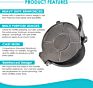 Tortilla Press Pure Cast Iron Automatic Ergonomic Handle Cast Iron Tortilla Press