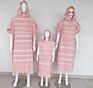 Couple 100% Cotton Turkish Surf Beach Poncho Changing Towel with Tassel