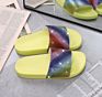 Foreign Trade Women's Shoes and America R Rainbow Rhinestone Flat Sandals Slipper Slides