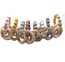 Non-Toxic Wooden Teething Toy Silicone Beads Baby Teether