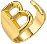 Flynee Jewelry Personalized Brass Gold Bold Initial Letter a to Z Open Alphabet Ring for Women