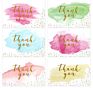 Sell 12 Pack Watercolor Thank You Greeting Cards with 12 Stickers and 12 Envelopes for Children Birthday Wedding