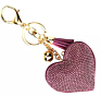 Cute Heart Shape Tassel Keychain with Rhinestones Charm Accessories Cellphone Handbags Bag Pendant Key Ring Gifts H269