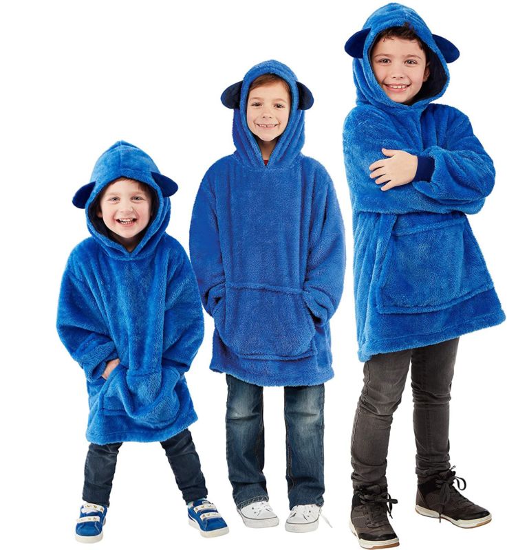 Super Warm and Cozy Oversized Kids Pet Hoodie Blanket Pets Wearable Hoodie Blanket for Children
