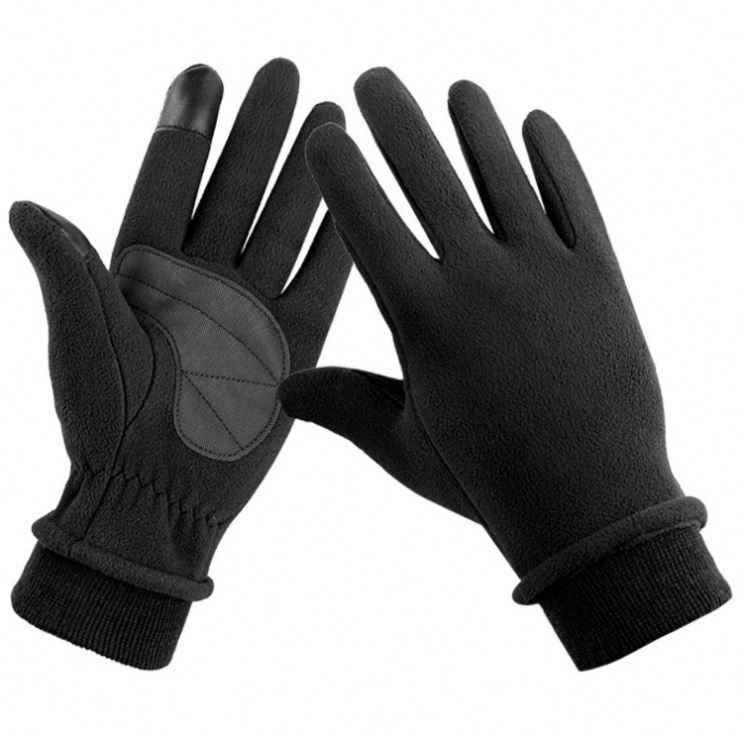 Customize Touchscreen Water Resistant Silicone Gel Palm Fleece Lining Warm Cycling Running Gloves