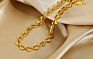 Vintage Hiphop 18K Gold Plated Stainless Steel Hollow Anklet