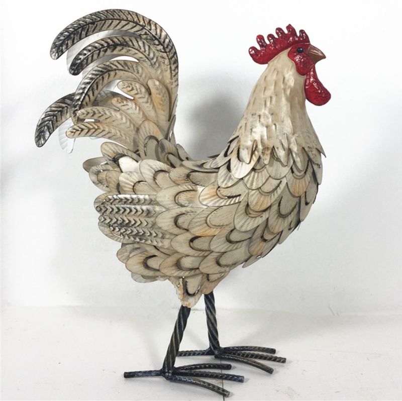 Better Metal Garden Rooster Ornaments Outdoor Decoration Iron Crafts Rooster Sculpture Stand
