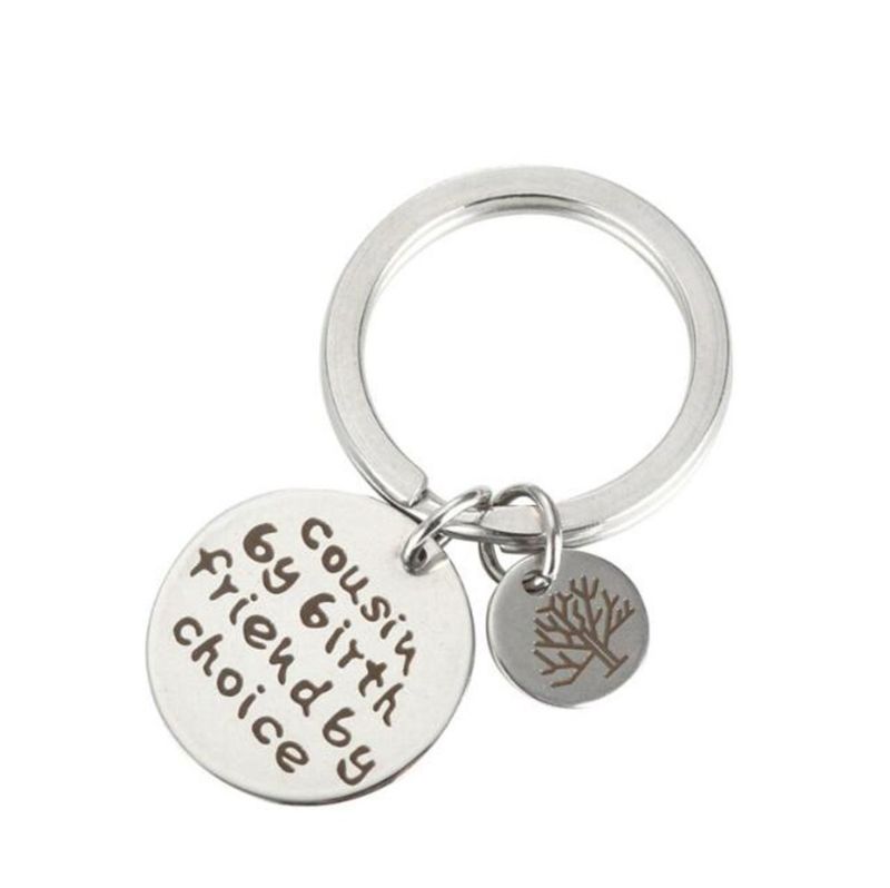 Ousin Family Friend Key Chain Ring - Cousin by Birth, Friends by Choice - Christmas Gift for Men Women