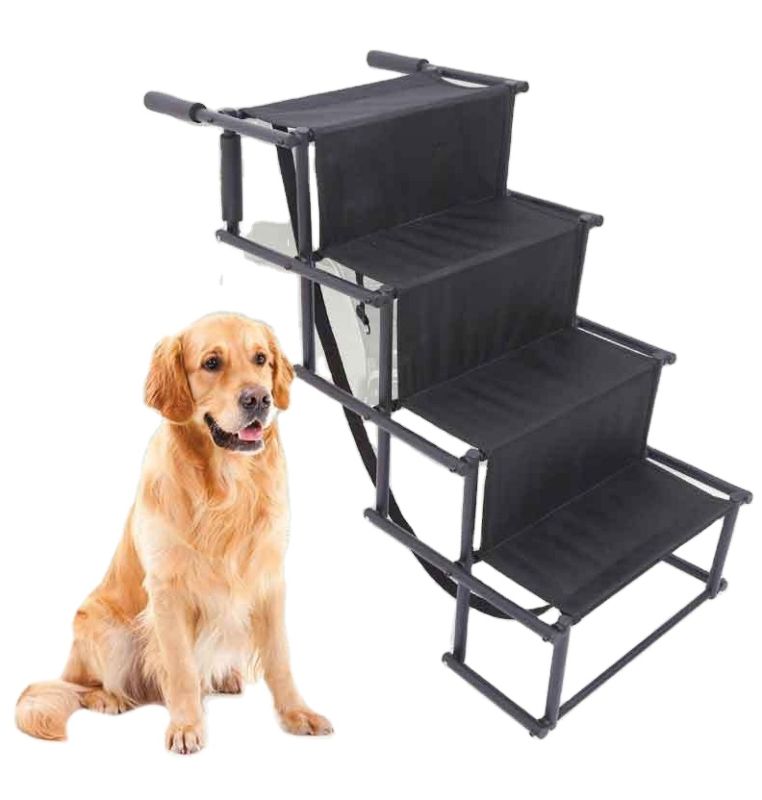 Foldable Metal Frame Pet Ramp Foldable Pet Stairs Dog Steps Small Large Dogs Fits Most Trucks Suv Cars