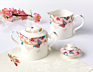 Sugar Jar with Lid Bone Tea Set Creamer Pot Sugar Bowl Porcelain Sugar and Milk Pot for Dinnerware