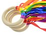 Montessori Develop Color Recognition Fidget Autism Sensory Toys Rainbow Hand Kite Wooden Ribbon Rings for Baby Newborns