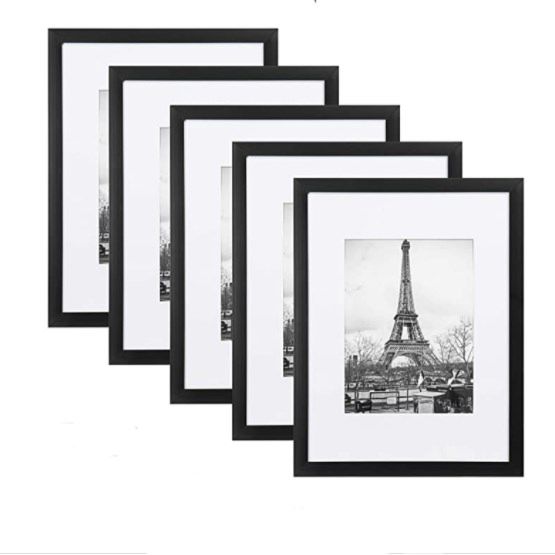 Picture Frame Black Poster Frame Display Pictures with Mat or without Mat Wall Gallery 8*10 Photo Frames