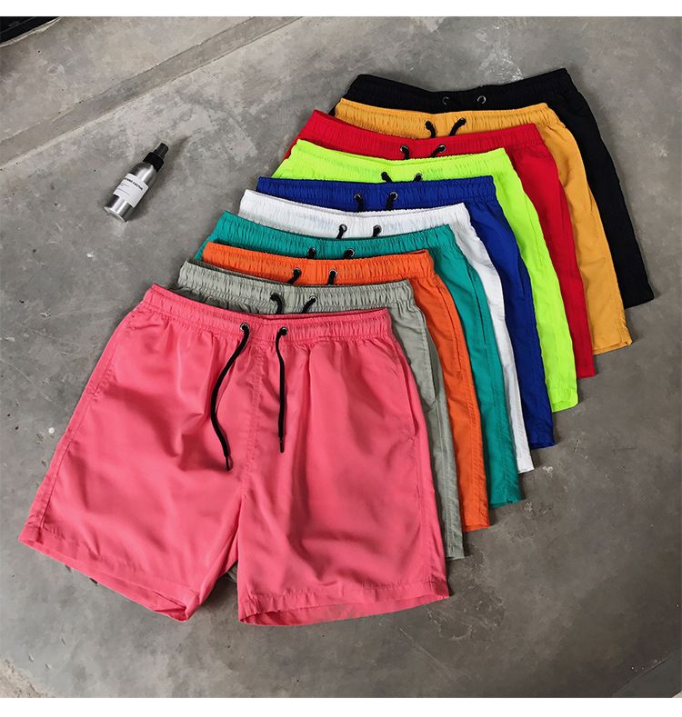 Promotion Men Polyester Solid Color Quick Dry Running Mesh Lining Stock Casual Shorts for Men