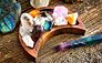 Crescent Moon Trinket Rings Jewelry Dish Walnut Wood Decor Holder Tray for Crystal Display Essential Oils