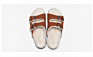 Warm Double Breasted Leather Pu Flat Bottom Casual Beach Cork Roman Slippers