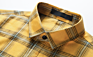 Style Men's Check Shirts 100% Cotton Yellow Checkered Shirts Casual Men's Classic Check Shirts