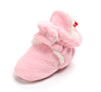 Newborn Baby Boys Girls Cozy Fleece Booties with Grippers Stay on Slipper Socks Infant Toddler Crib Shoes for Boys Girls