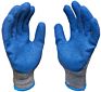 Diansen Rubber Latex Double Coated Work Gloves for Construction Gardening Safety Gloves Heavy Duty Cotton Blend Blue