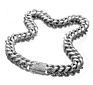 No Fade 8-18Mm Stainless Steel Silver Plated Mens Design Accessory Cuban Chain Jewelry Lock Clasp Full Zircon Necklace Set