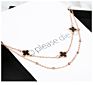 Stainless Steel Rose Gold Black Jewelry Four-Leaf Clover Flower Anklet