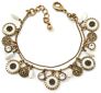 Vintage Inspired Brass Double Chain Charm Bracelet in Antique Gold Metal for Men and Women