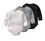 Long-Sleeve 100% Cotton Baby Bodysuit Multi-Color Unisex Baby Solid Boy Rompers