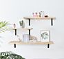 Handmade Set of 3 Creative Floating Rustic Solid Wood Wall Mount Shelf