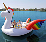 Design Flamingo Peacock 6 Person Inflatable Floating Island Pool Float Lounge Inflatable Raft for Watergames Pool Float
