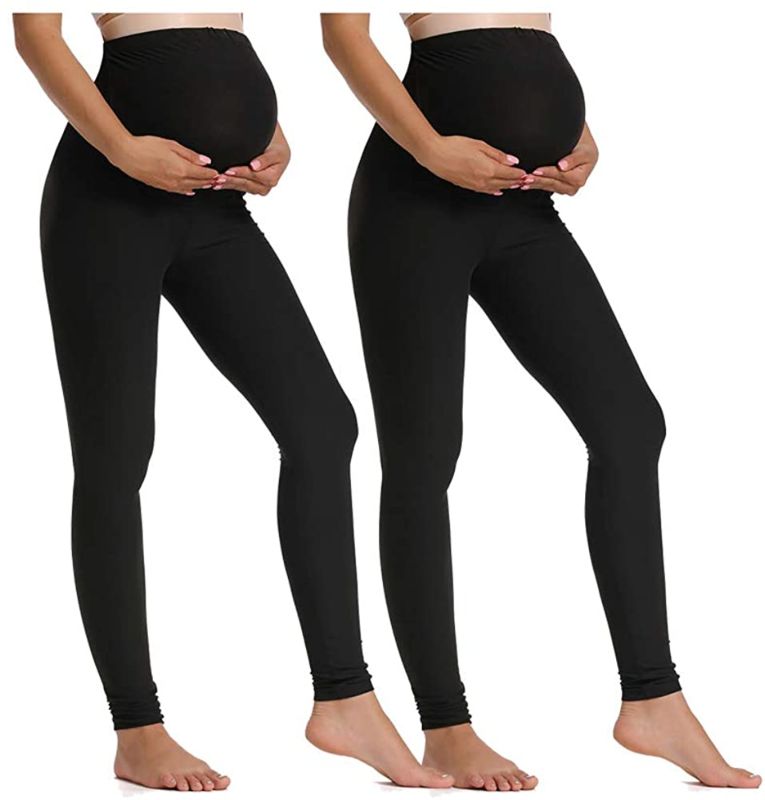 Women's Maternity Leggings over the Belly Pregnancy Active Workout Yoga Tights Pants