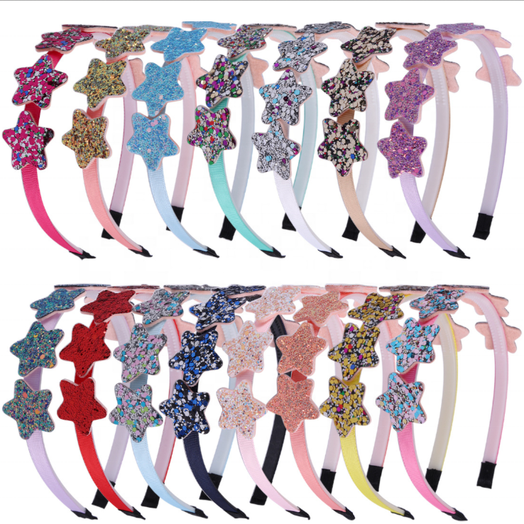 Uniq Glitter Girls Headbands Rainbow Star Hariband for Children Girls Hair Accessories for Kids