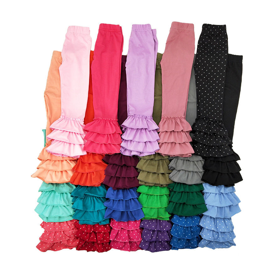 Buy Wholesale Girls Icing Ruffle Leggings Solid Color Pants