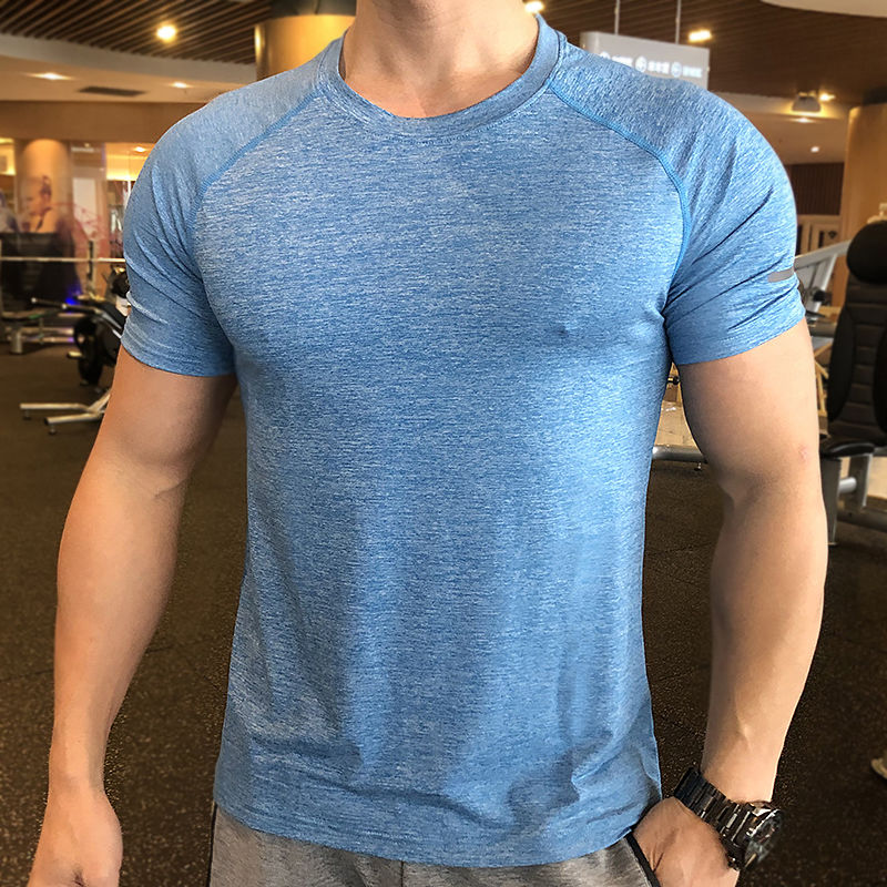 Men Activewear T Shirts 100 Polyester T Shirts Gym Elastane Athletic Quick Dry Top Shirts Mens
