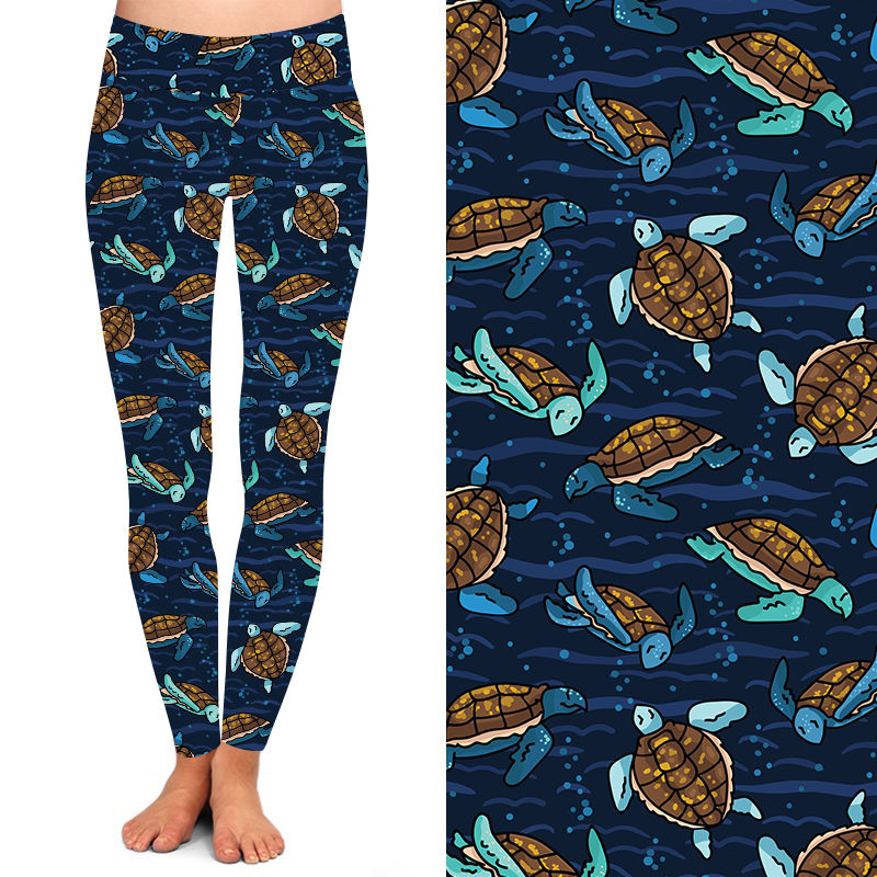 Buy Wholesale Turtle Printed Women High Yoga Waist Buttery