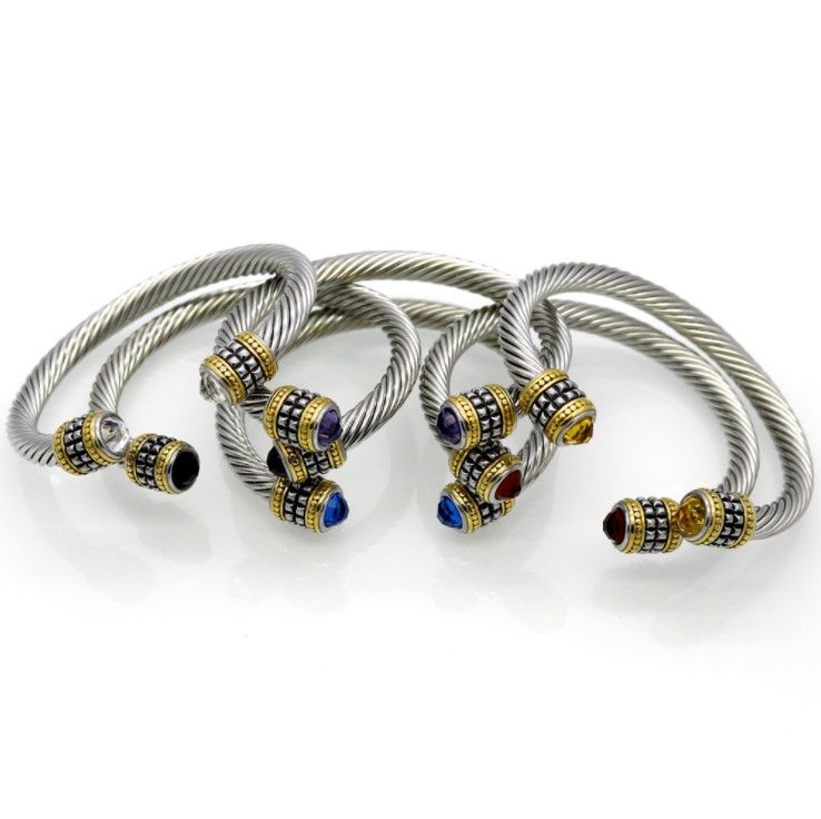Twisted 316L Stainless Steel Cable Cuff Bangle Bracelet for Women Men Silver Chain Cable Wire Bracelets Bangle