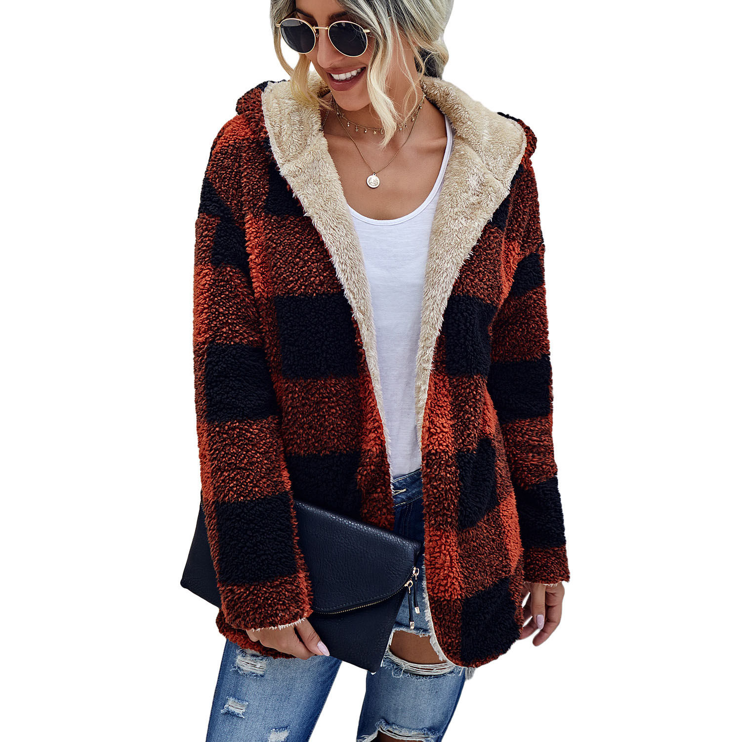 Fuzzy sherpa hotsell hooded cardigan