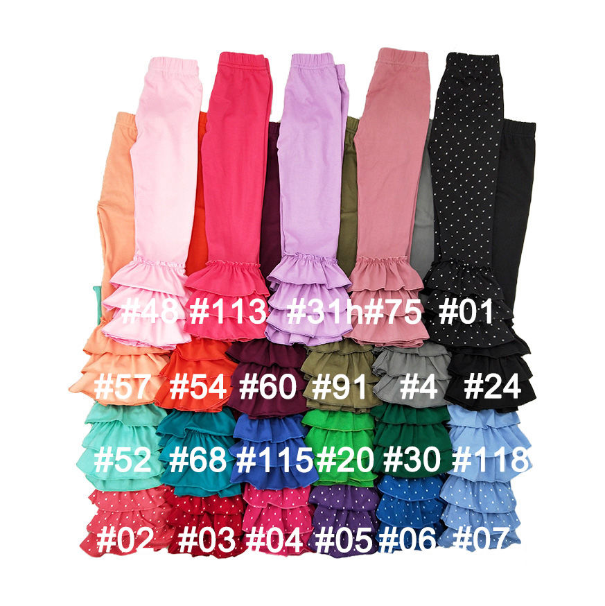 Buy Wholesale Girls Icing Ruffle Leggings Solid Color Pants