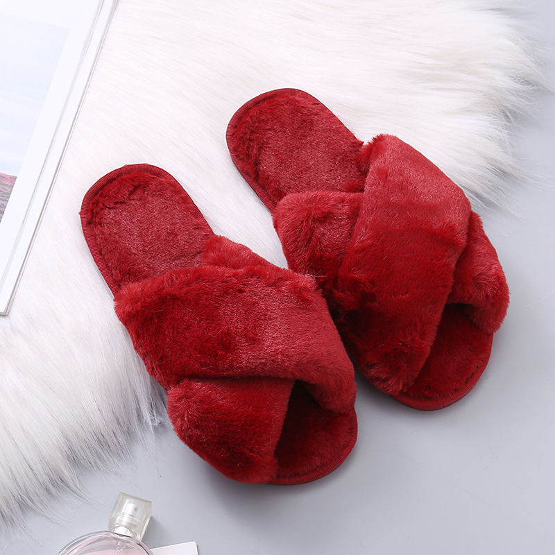 Buy Wholesale Home Indoor Luxury Fluffy Slippers Fur