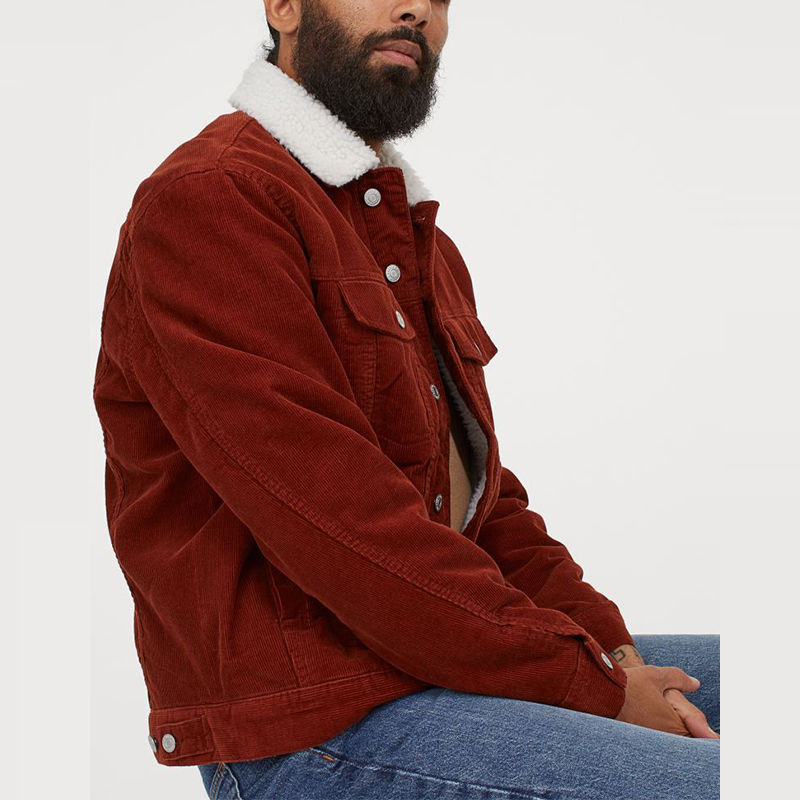 Red corduroy jacket sherpa online