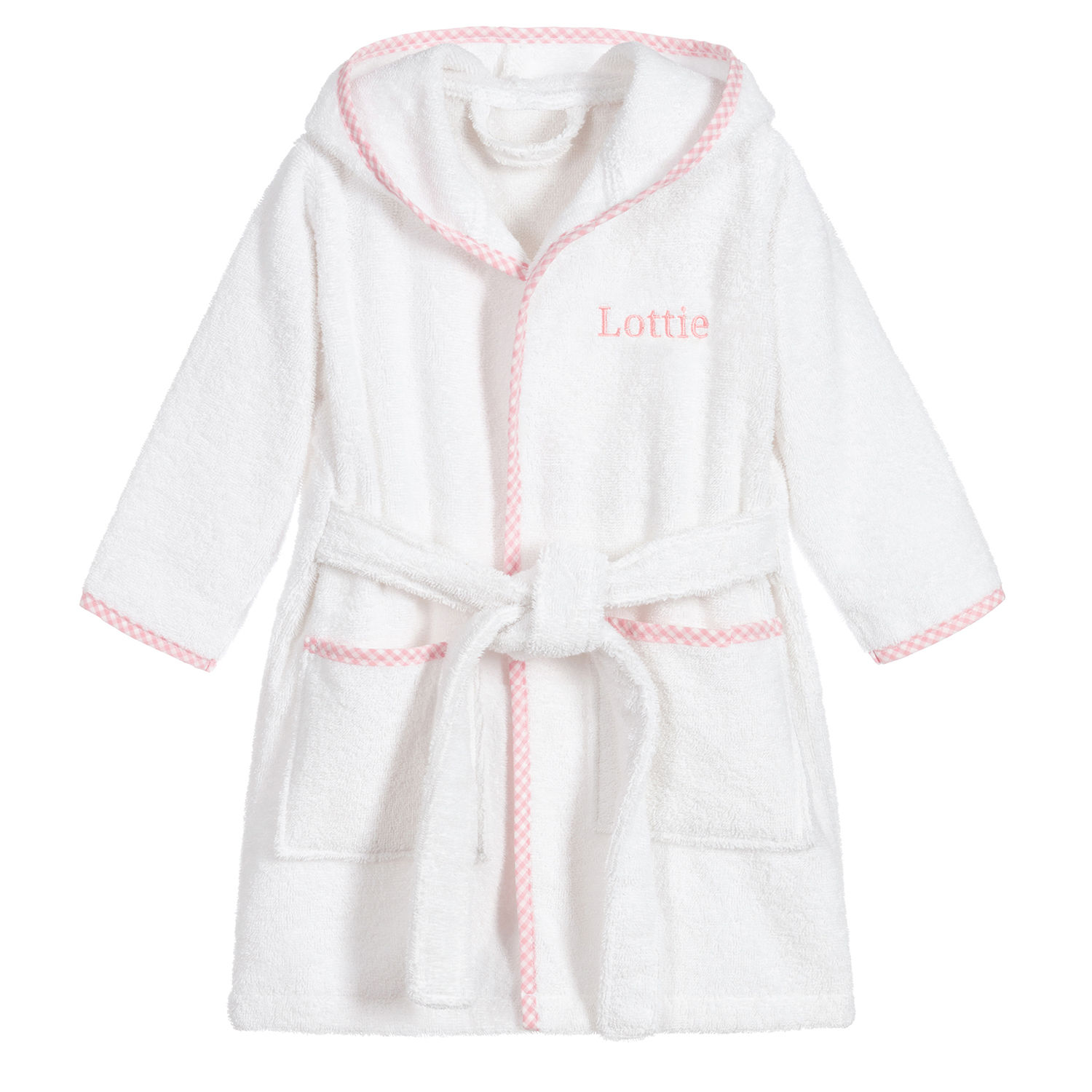 Buy Wholesale White Personalised Blue Trim Gingham Robe Robe