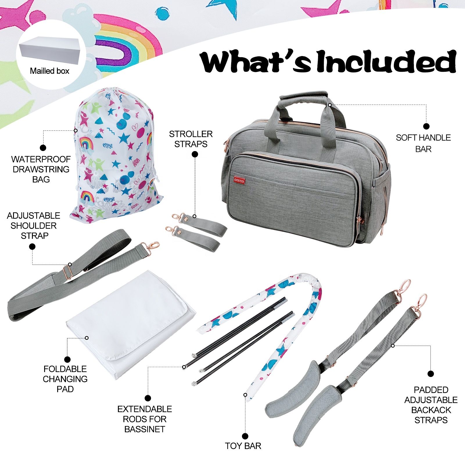 4 in 1 shop convertible diaper bag