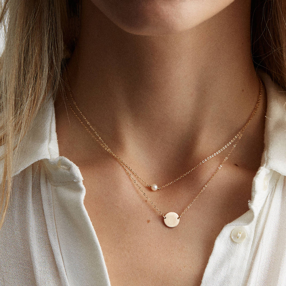 Minimalist Fresh Water Pearl Necklace, Black | Sailormade Women's –  Sailormadeusa