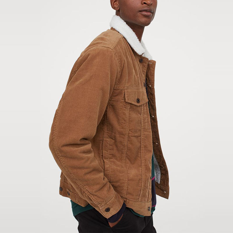 Corduroy trucker jacket with faux shearling collar best sale