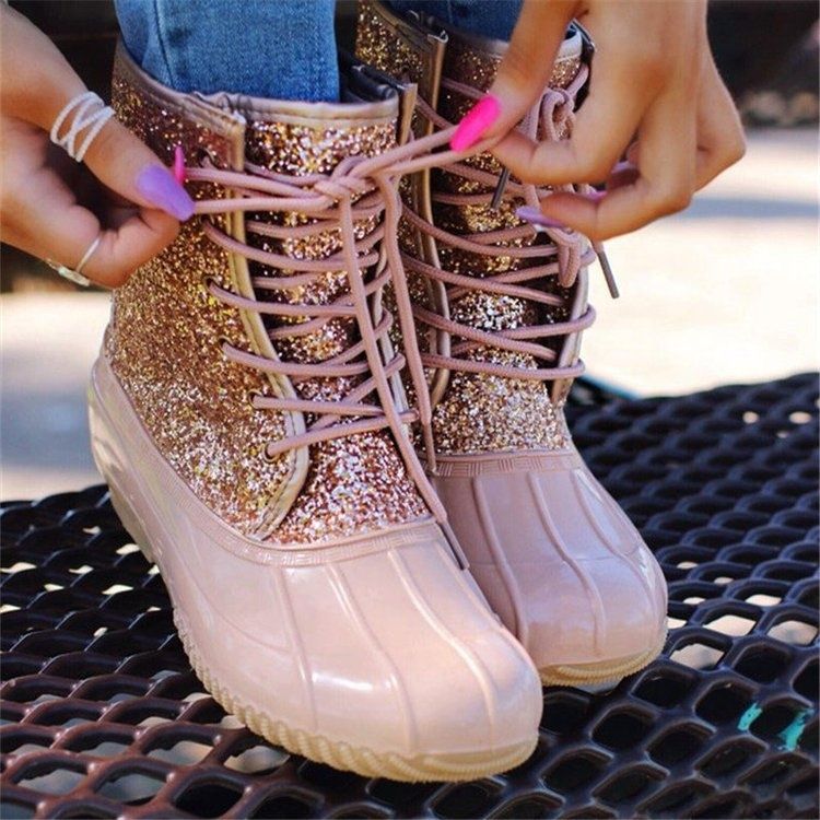 Buy Wholesale Womens Waterproof Duck Boots Rainboots Glitter