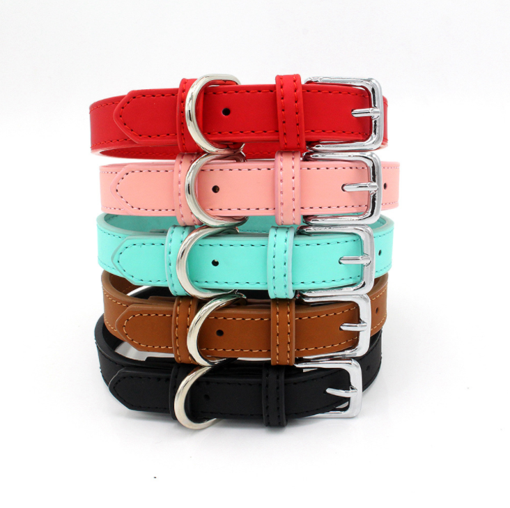 Leather Puppy Dog Collar Pet Leather Collar