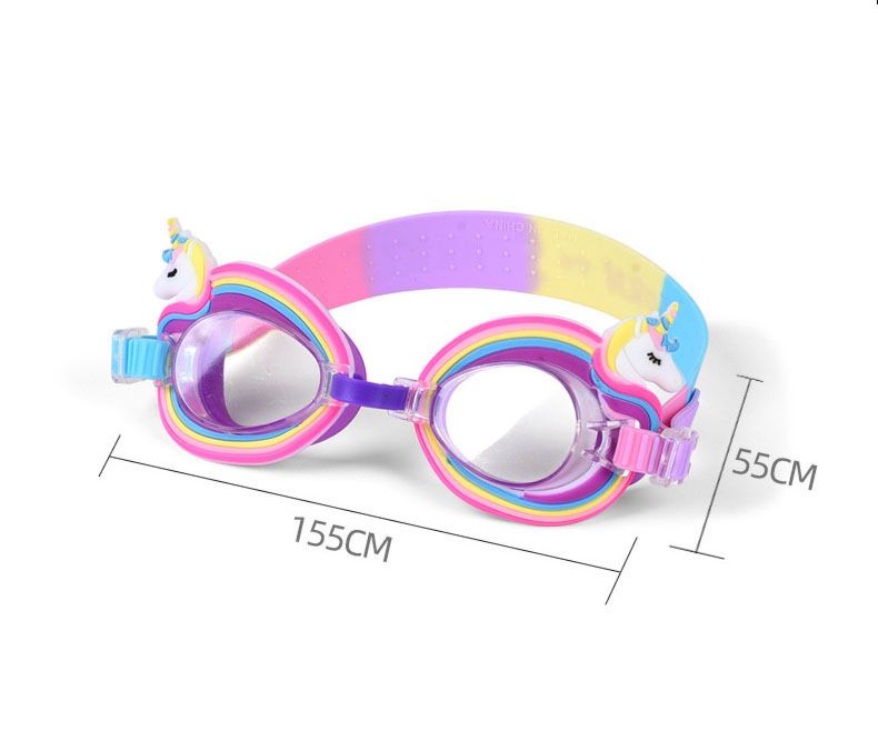 Latest Children Swimming Glasses Cartoon Shape Waterproof Sun Protection Anti-Fog Kids Swimming Goggles