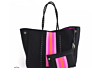 Personalized Waterproof Small Zippered Pink Black Gold Stripe Camo Black Leopard Neoprene Tote