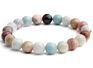 6/8/10Mm Raw Amazonite round Abacus Beads Stone Bracelet Gold Leaf Silver Cross Bracelet