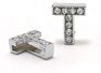 100Pcs A-Z Full Rhinestones Slide Alphabet Letters Charms for Diy Wristbands Bracelets Keychains Jewelry Making