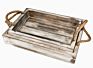 Country Rustic Wood Coffee Tray with Rope Handles/Breakfast Platters/Serving Trays Set of 2