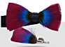Handmade Mens Natural Feather Bowtie Brooch Set Multiple Designs Bowties Wedding Accessories 0715